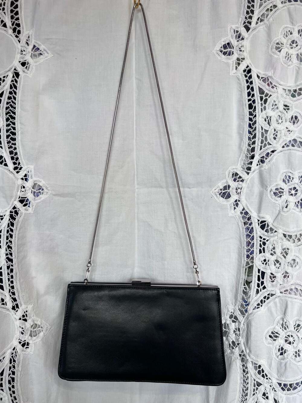 Giani Bernini Rectangular Black Leather Evening B… - image 1